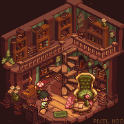 Book Shop, animated pixel art