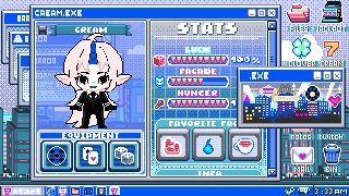 Cream Retro OS, animated pixel art