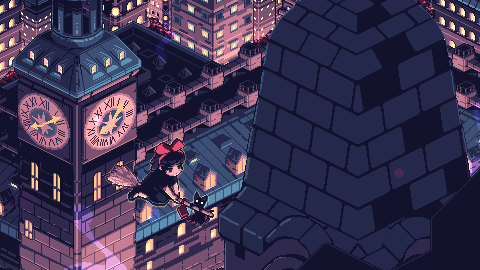 Kiki's Delivery, animated pixel art